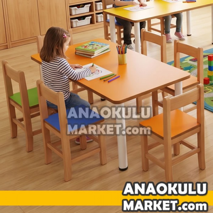 BZ-248522 Dikdörtgen Anaokulu Masası 60x120 cm