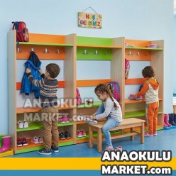 BZ-257070 Açık Raflı Anaokulu Portmantosu / Adet