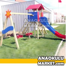 BZ-301010 1 Kuleli Ahşap Oyun Grubu