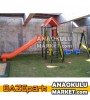 BZ-301212 Tırmanmalı 1 Kuleli Ahşap Oyun Grubu